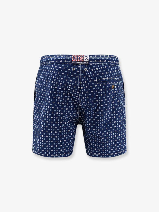 Mc2 Saint Barth Nylon Swim Shorts With All-Over Micro Pattern