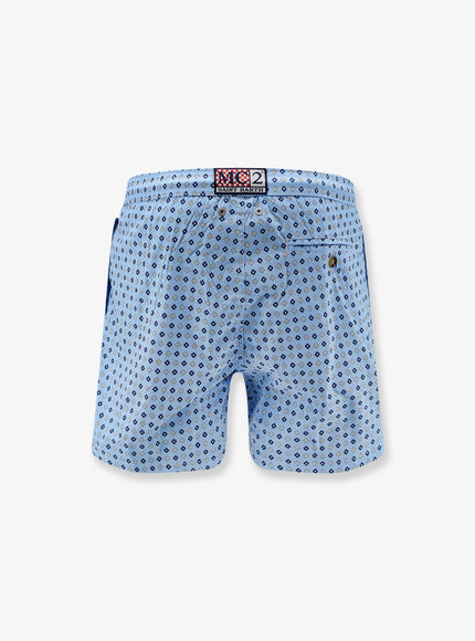 Mc2 Saint Barth Nylon Swim Shorts With All-Over Micro Pattern