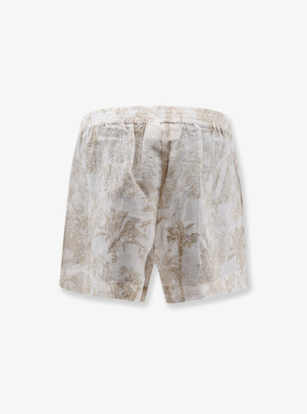 Mc2 Saint Barth Maeve Ramie Shorts With Floral Motif