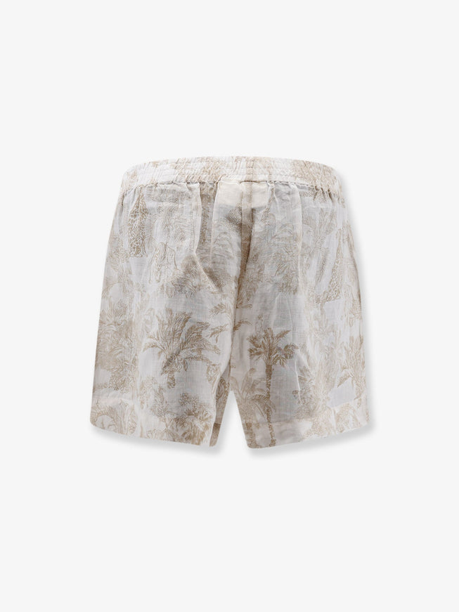 Mc2 Saint Barth Maeve Ramie Shorts With Floral Motif