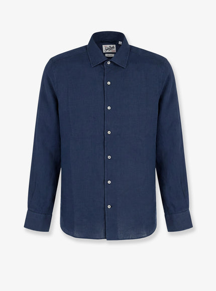 Mc2 Saint Barth Raphael Linen Shirt Blue Navy