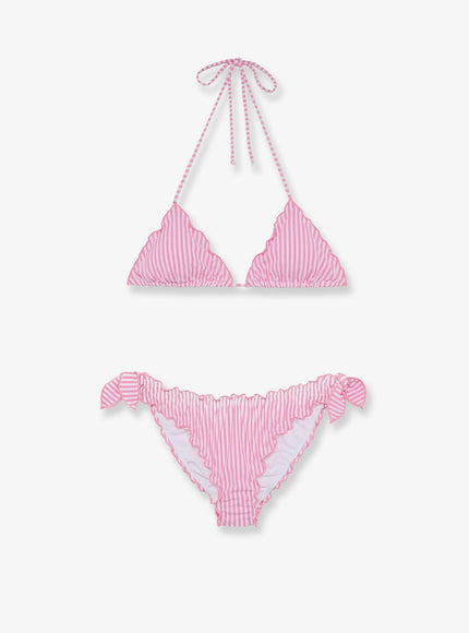 Mc2 Saint Barth Stretch Nylon Sarius Bikini With Striped Pattern Stripes