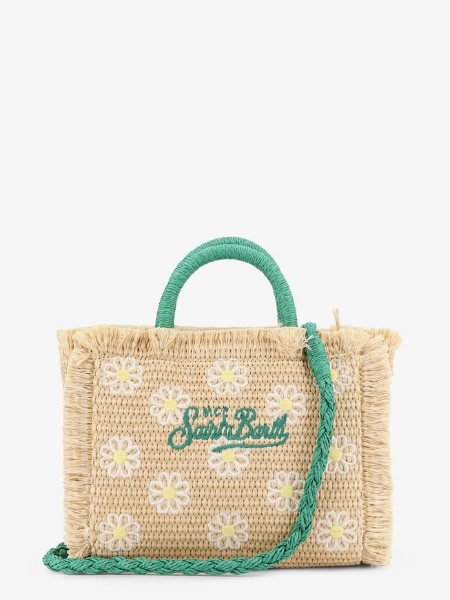 Mc2 Saint Barth Vanity Mini Straw Handbag With All-Over Embroidery