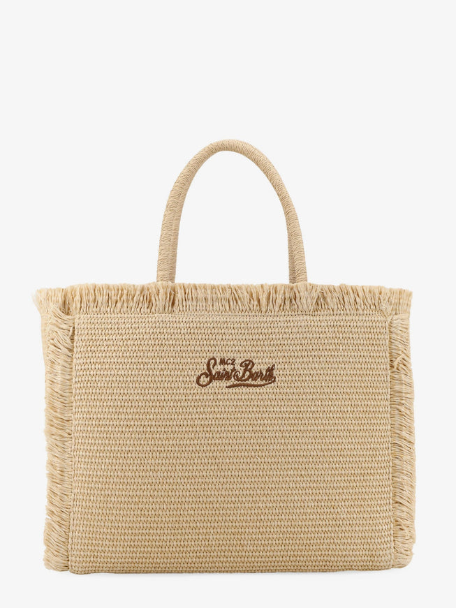 Mc2 Saint Barth Vanity Straw Raffia Handbag With Rhinestones