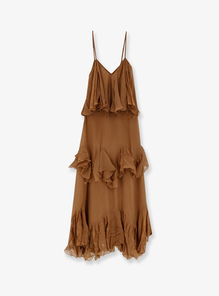 Mes Demoiselles Long Viscose Dress Caramel