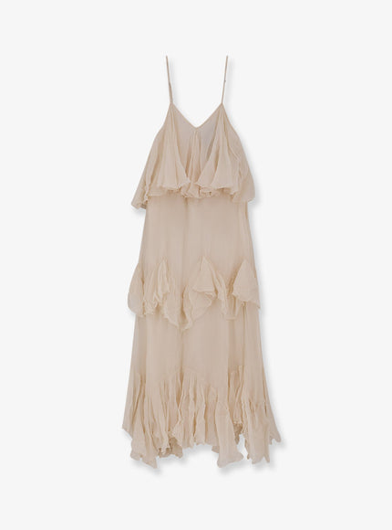 Mes Demoiselles Long Viscose Dress Ecru