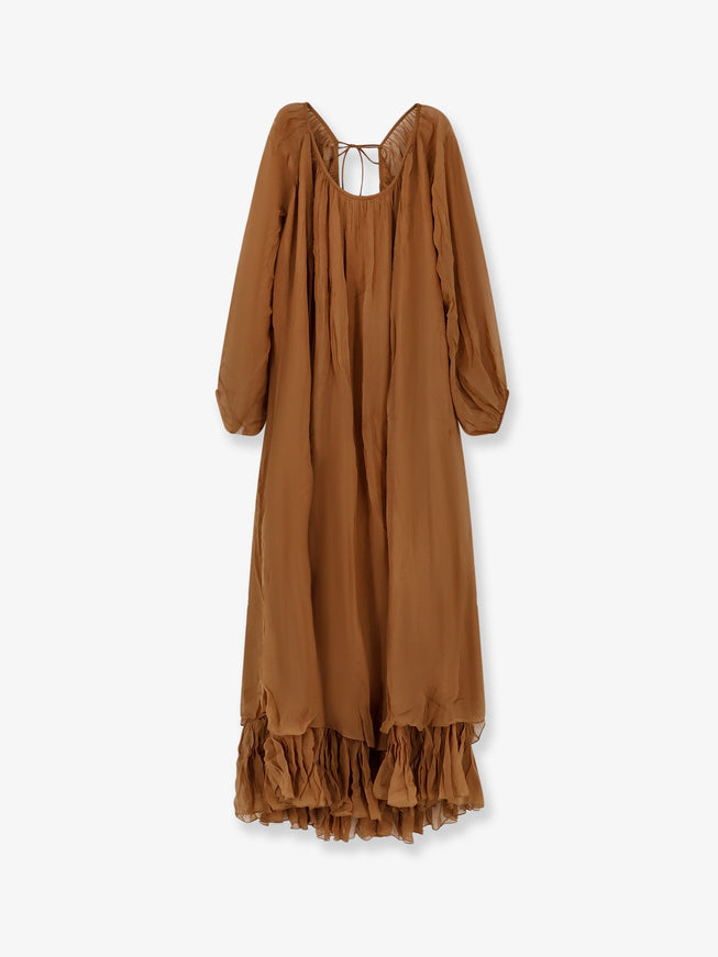 Mes Demoiselles Crash Long Viscose Dress Caramel