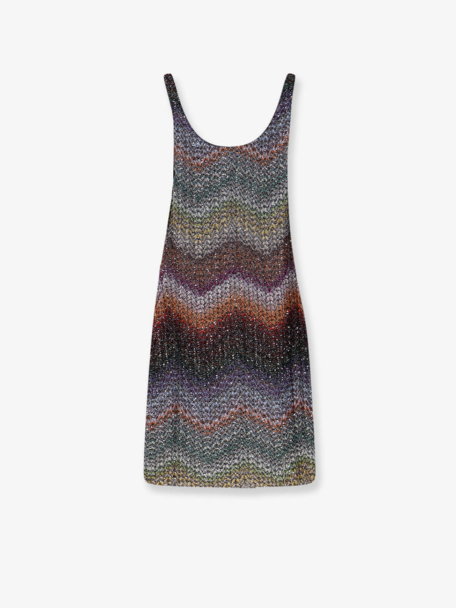 Missoni Short Knitted Dress With All-Over Sequins
