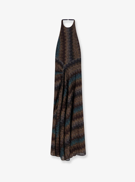 Missoni Viscose And Metallic Fiber Dress Dark Blue