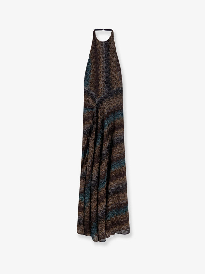 Missoni Viscose And Metallic Fiber Dress Dark Blue