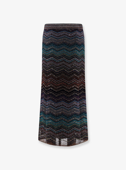 Missoni Viscose Skirt With Laminated Chevron Pattern