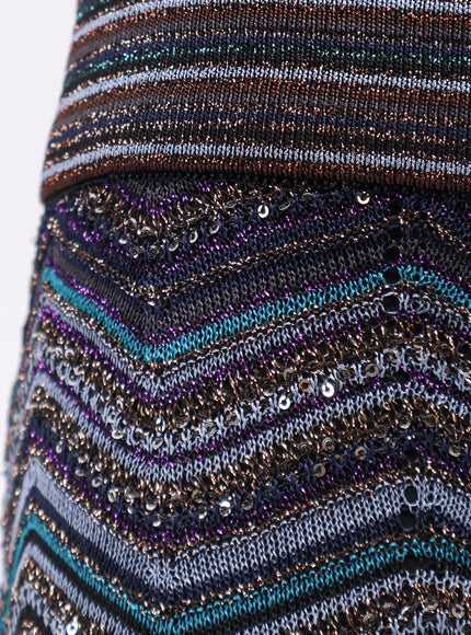 Missoni Viscose Skirt With Laminated Chevron Pattern
