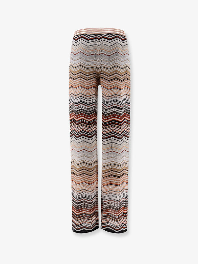 Missoni Viscose Trousers With Laminated Chevron Pattern