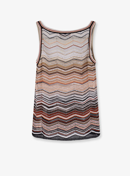 Missoni Viscose Tank Top With Laminated Chevron Pattern