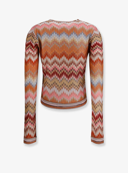 Missoni Viscose Cardigan With Chevron Pattern