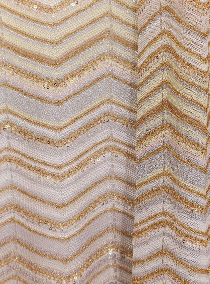 Missoni Long Chevron Motif Cardigan With All-Over Sequins