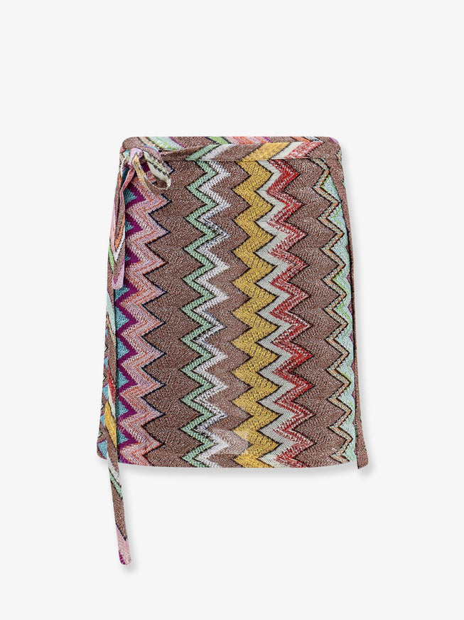 Missoni Lurex Skirt With Iconic Multicolor Motif Multicolor