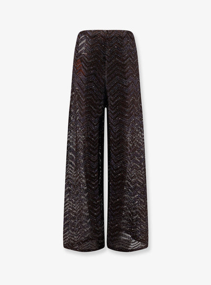 Missoni Viscose Blend Trousers With Chevron Pattern