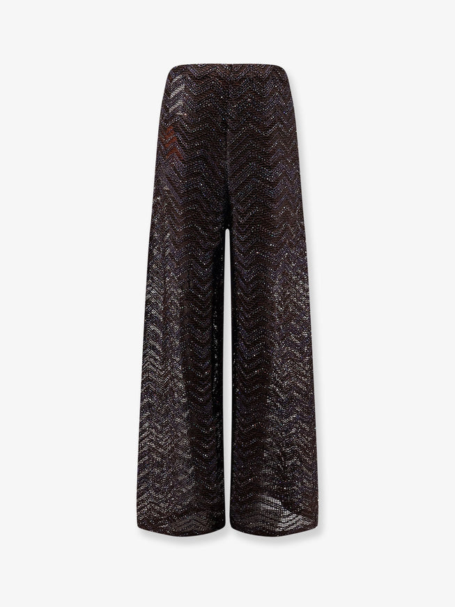 Missoni Viscose Blend Trousers With Chevron Pattern