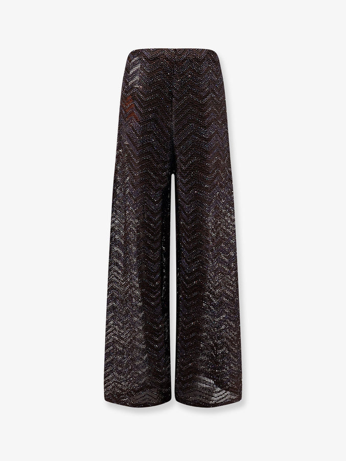 Missoni Viscose Blend Trousers With Chevron Pattern