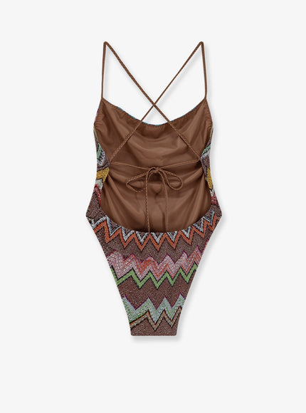Missoni Laminated Viscose One-Piece Swimsuit