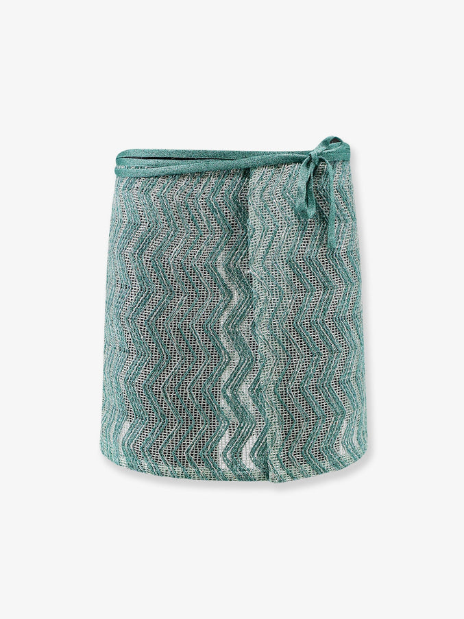 Missoni Viscose Blend And Sequin Mini Skirt Acquamarine