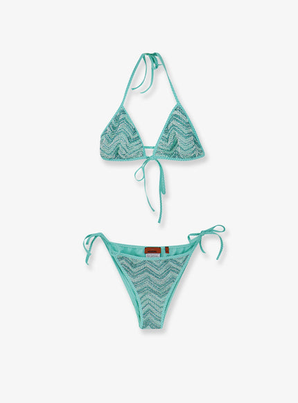 Missoni Bikini With Embroidey And Sequins Acquamarine