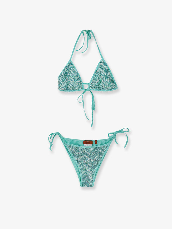 Missoni Bikini With Embroidey And Sequins Acquamarine