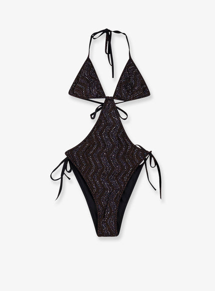 Missoni Viscose Blend One Piece Swimsuit Dark Brown