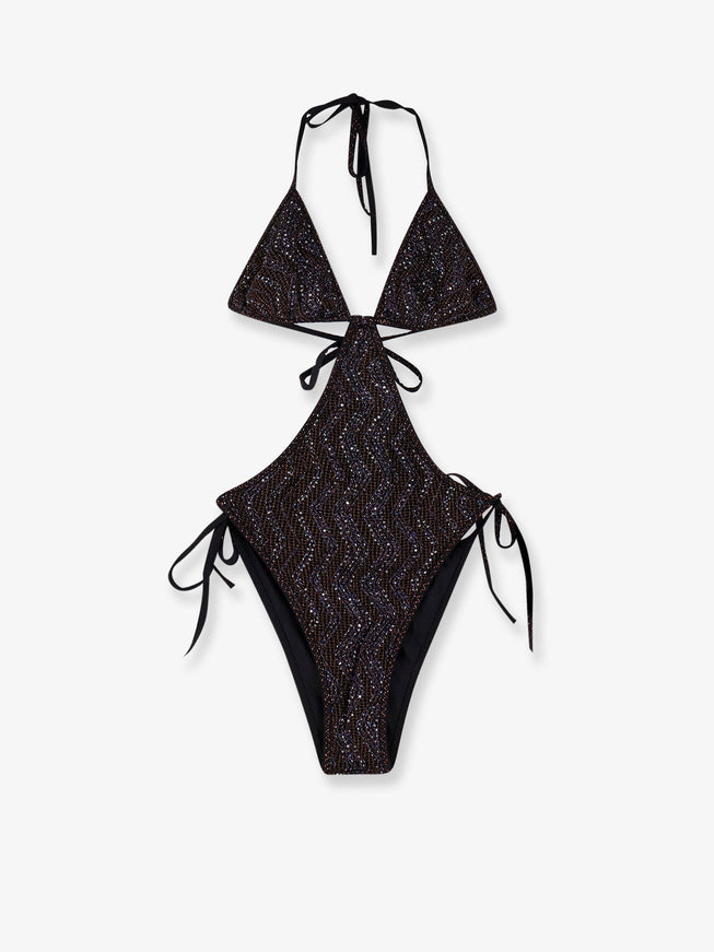 Missoni Viscose Blend One Piece Swimsuit Dark Brown
