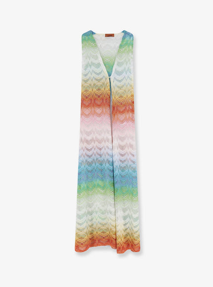 Missoni Long Cover Up Viscose And Metallic Fiber Dress Multicolor