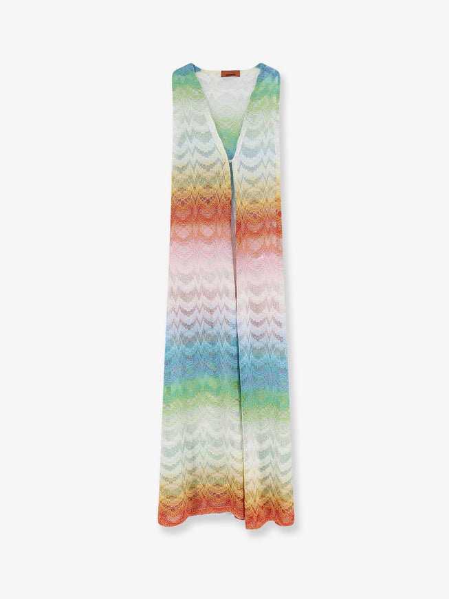 Missoni Long Cover Up Viscose And Metallic Fiber Dress Multicolor