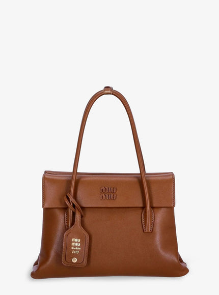 Miu Miu Solitaire Leather Crossbody Bag With Lettering Logo On The Front Uni Legno
