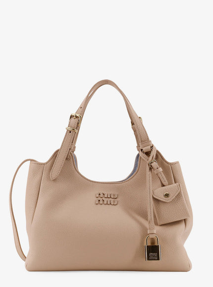 Miu Miu Hammered Leather Crossbody Bag Uni Travertine