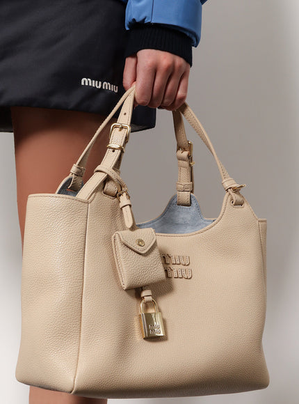 Miu Miu Hammered Leather Crossbody Bag