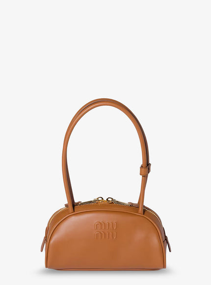 Miu Miu Beau Leather Handbag Uni Cognac