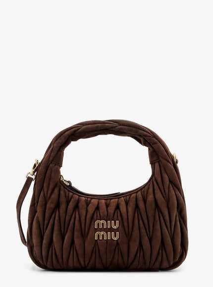 Miu Miu Wander Matelassé Suede Shoulder Bag Uni Moro