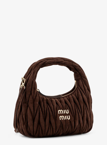 Miu Miu Wander Matelassé Suede Shoulder Bag