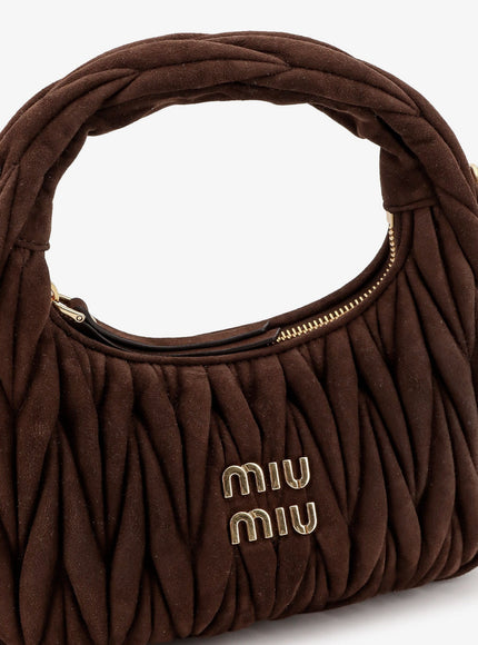 Miu Miu Wander Matelassé Suede Shoulder Bag