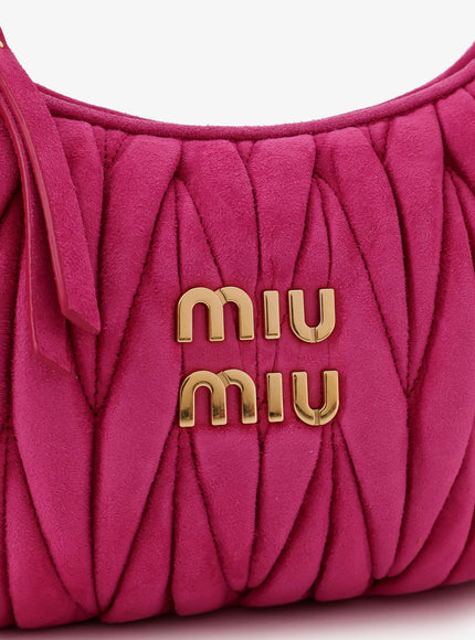 Miu Miu Wander Matelassé Suede Shoulder Bag