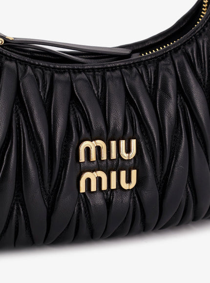 Miu Miu Wander Matelassé Suede Shoulder Bag