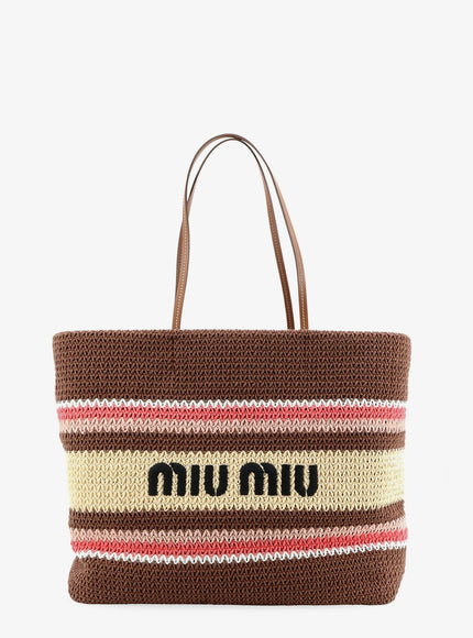 Miu Miu Crochet Shopping Bag Uni Tabacco