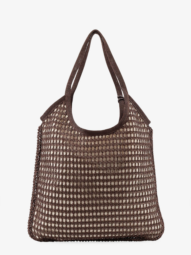 Miu Miu Crochet Mesh Shopping Bag With Tone-On-Tone Logo On The Front