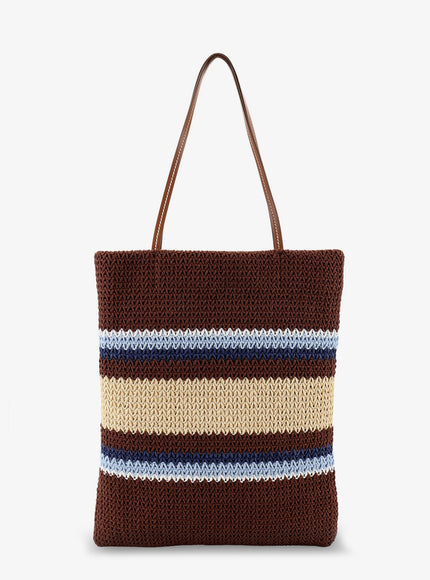 Miu Miu Knitted Shopping Bag With Embroidered Logo On The Front