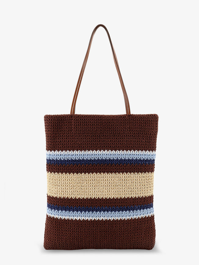 Miu Miu Knitted Shopping Bag With Embroidered Logo On The Front