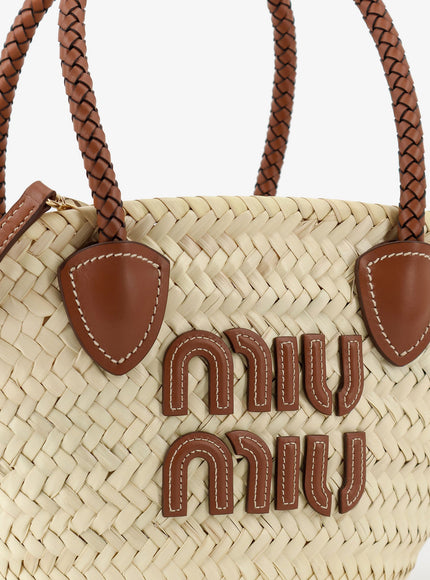Miu Miu Palmito Handbag With Embossed Lettering Logo