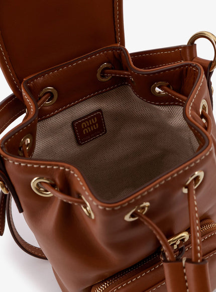 Miu Miu Leather With Front Lettering Logo Crossbody Bag