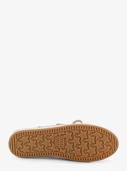Miu Miu Fabric Loafers With Front Lettering Logo
