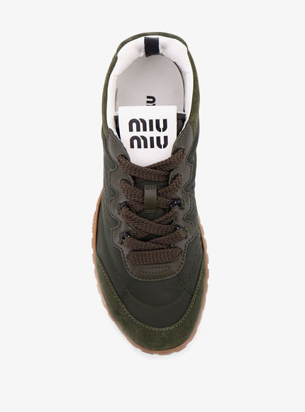 Miu Miu Technical Fabric And Suede Tyre Sneakers