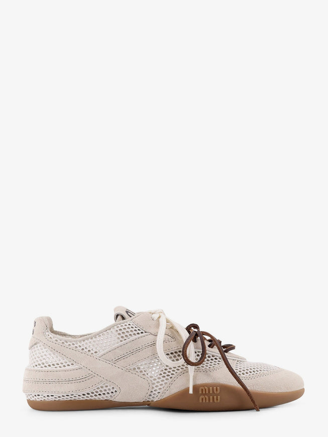 Miu Miu Mesh Sneakers With Suede Inserts Bianco
